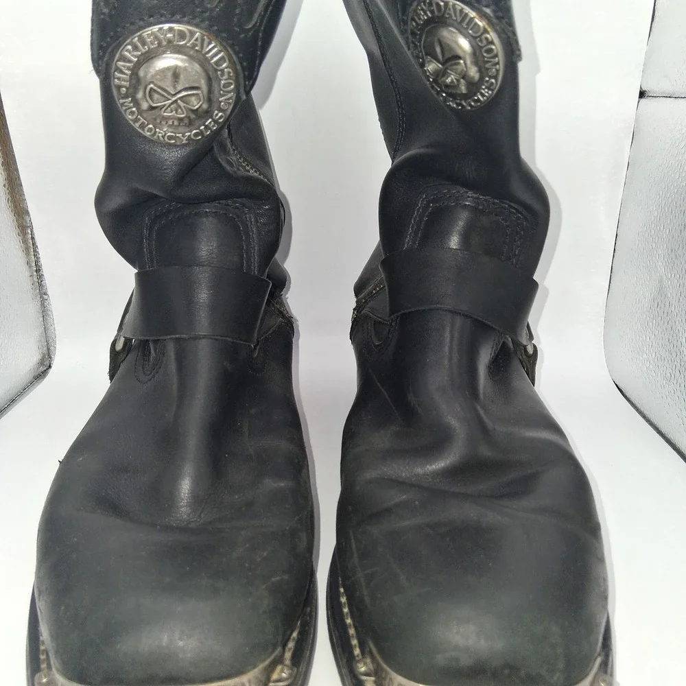 HARLEY-DAVIDSON ZIP-UP Motorycle Leather Boots / Men's 10 1/2